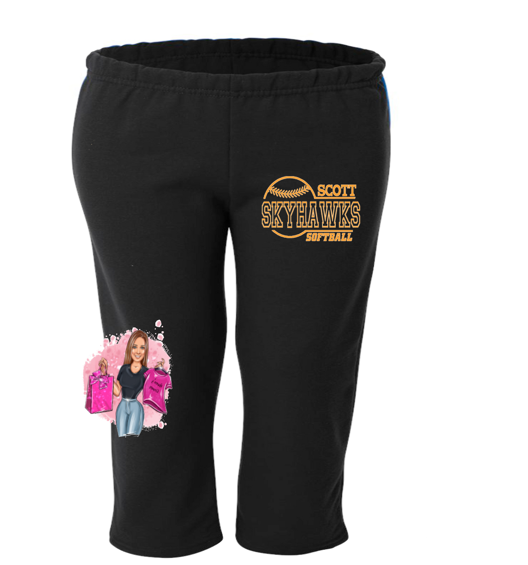 Scott High School Softball Fan Gear  - Sweat.pants  -Black