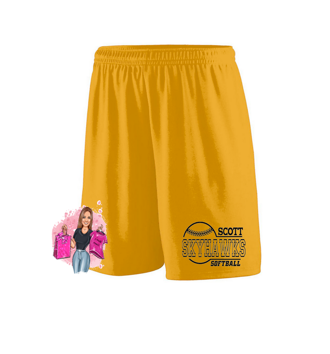 Scott High School Softball Fan Gear  Augusta Sportswear - Training Shorts - 1420 - Gold