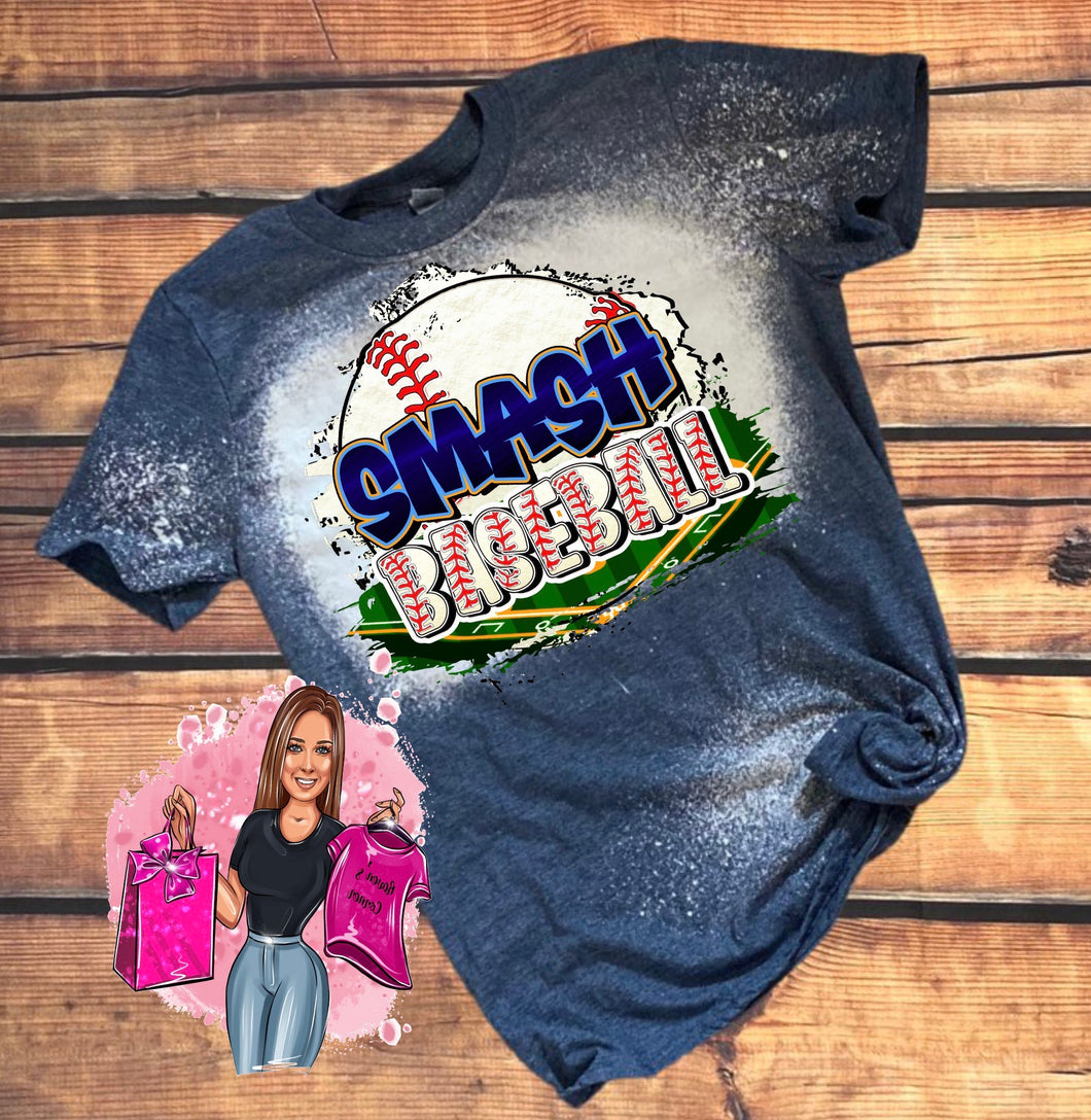 Smash Baseball Bleached Tee - Navy