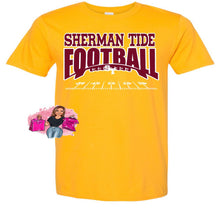 Load image into Gallery viewer, Sherman Tide Football Softstyle Tee Fan Gear 2022 Maroon and Gold Fan Gear
