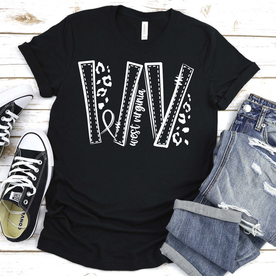 West Virginia Doodle Leopard Tee