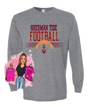 Load image into Gallery viewer, Sherman Tide Football Long Sleeves Tee Fan Gear SHS Football
