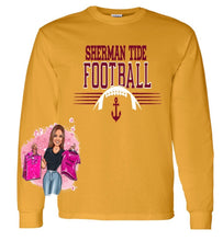 Load image into Gallery viewer, Sherman Tide Football Long Sleeves Tee Fan Gear SHS Football
