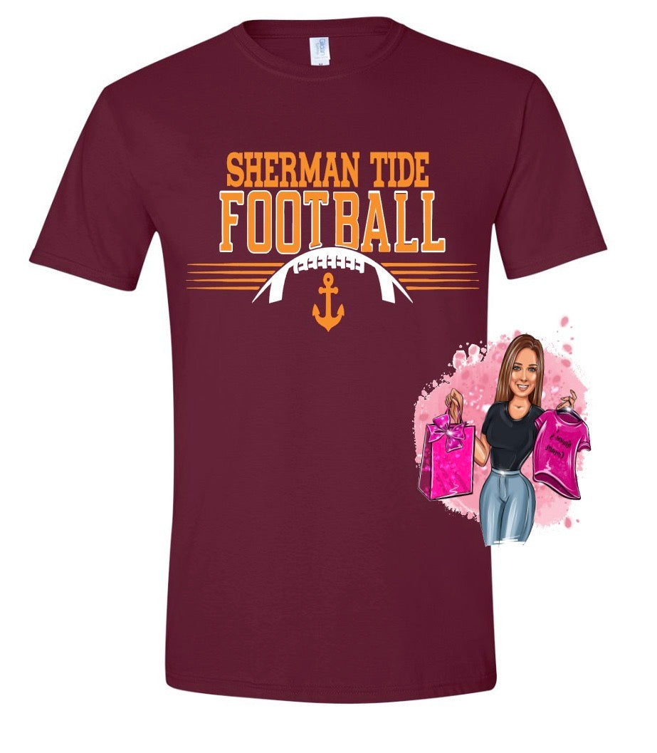 Sherman Tide Football Tee Fan Gear - SHS Football