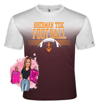 Load image into Gallery viewer, Sherman Tide Football Ombre Tee Fan Gear SHS Football
