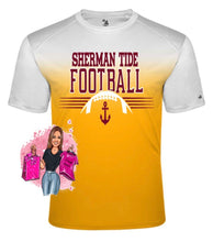 Load image into Gallery viewer, Sherman Tide Football Ombre Tee Fan Gear SHS Football
