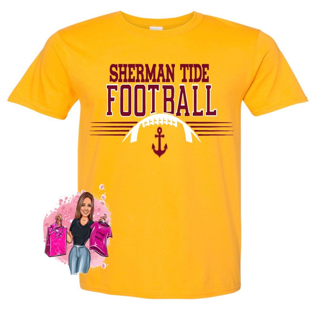 Sherman Tide Football Performance Tee Fan Gear SHS Football