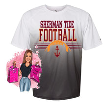 Load image into Gallery viewer, Sherman Tide Football Ombre Tee Fan Gear SHS Football
